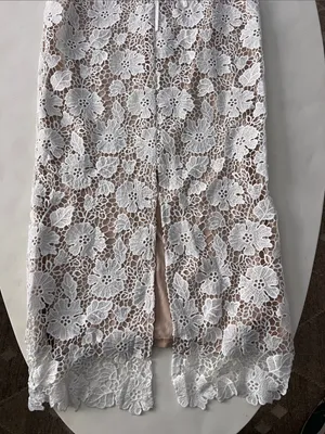 NWT Commense Semi Sheer Double Layer Floral Lace Corset Cami Midi Maxi Dress M thumbnail 6