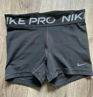 Nike Black women's Pro Compression Shorts with Gray Logo size small thumbnail 1