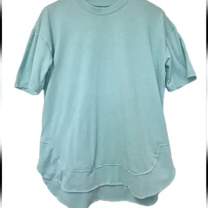 Royce Turquoise Blue Crewneck T-shirt Raw Edge Size Medium Casual Work Comfort thumbnail 2