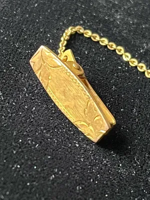 Vintage HAA Co Gold Tone Sweater Clip Cardigan Clips Chain thumbnail 3