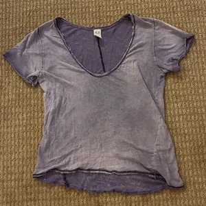 Purple Free People Tee V-Neck thumbnail 1