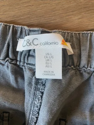 C&C California Linen Lyocell Cropped Pull On Pants Gray Size Large thumbnail 6