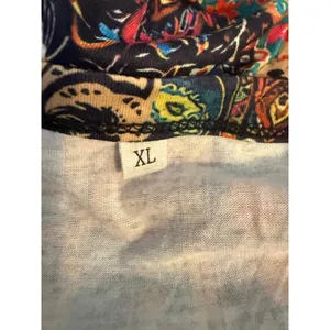 Boho Paisley Floral Henley Tunic Top Long Sleeve Multicolor XL whimsi festival thumbnail 6