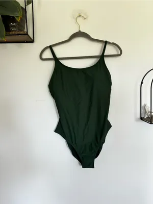 NWT Quince Palm Green Italian Cami One-Piece Swimsuit Size‎ Large thumbnail 3