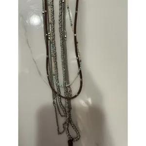 Noonday Collection Necklace Layered boho multi-strand statement Turquoise Brown thumbnail 3