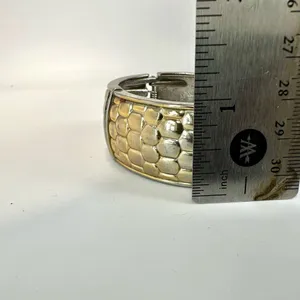 Gold tone rhinestone hinged bangle bracelet thumbnail 6