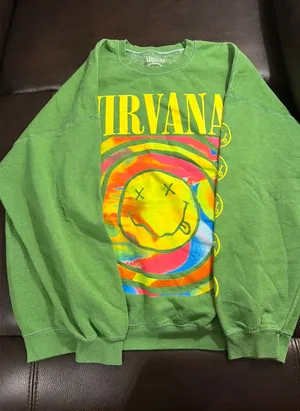 Green Nirvana Urban Outfitters Sweatshirt Oversized Crewneck S/M thumbnail 1