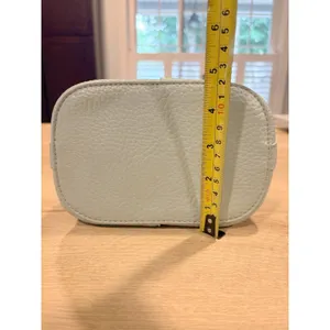 Pretty Persuasions Bamboo Handle Pebble Leather Bucket‎ Sage Green Crossbody NwT thumbnail 6