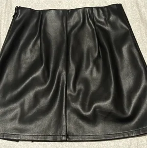 Hollister a-line faux leather mini skirt in black thumbnail 8