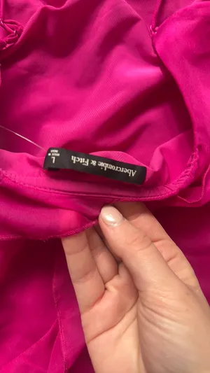 Abercrombie pink ruffle dress size large thumbnail 3