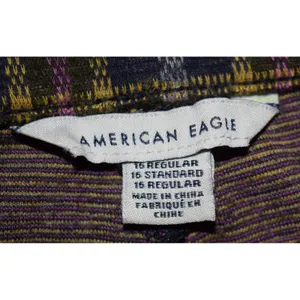 American Eagle Plaid Pants Women 16 Regular Multi Color Excellent Flare Leg thumbnail 6