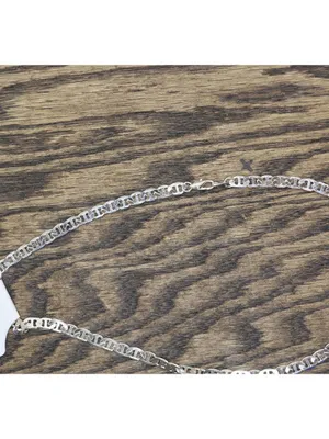 NWT Calvin Klein Silver Mariner Link Flat Chain Necklace Silver Gray 20" thumbnail 4