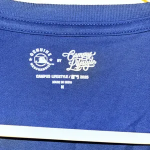MLB Chicago Cubs Royal Blue Short Sleeve V‑Neck Tee with Logo thumbnail 2