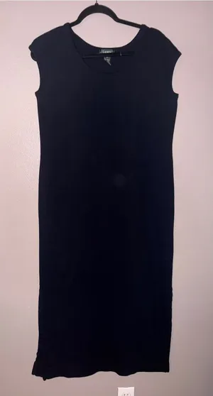Ralph Lauren Black Cap-Sleeve Maxi Knit Dress thumbnail 1