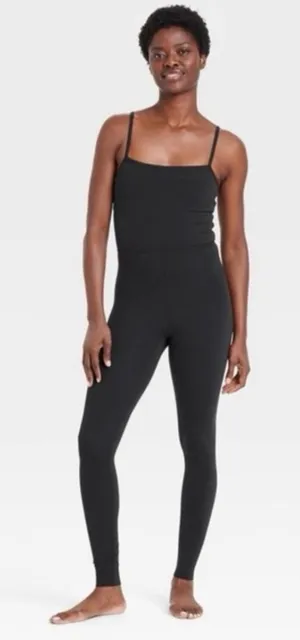 NWT ALL IN MOTION M Women’s everyday soft active jumpsuits black sz M✨ thumbnail 1