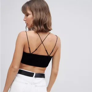 Free People One Black Madonna‎ Flocked Velvet Adella Bralette Size XS thumbnail 5