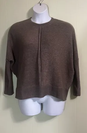 Zenana Chocolate Brown Top-Size S/M Fleece Cozy athleisure thumbnail 4
