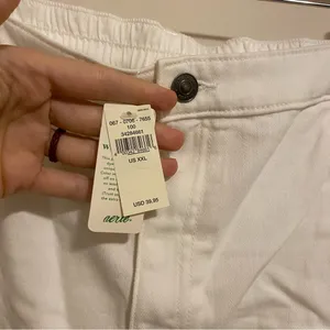NWT Aerie White Cutoff Shorts size XXL thumbnail 5