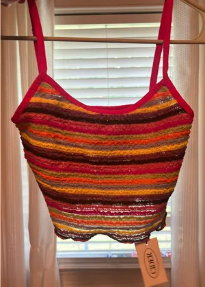 Cider Crop Top Knit Striped thumbnail 2