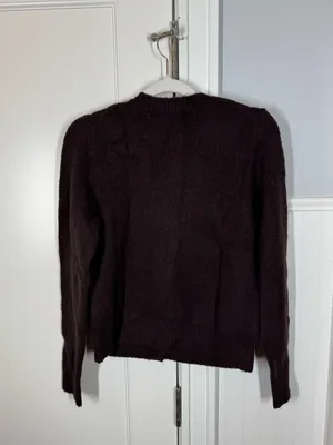 NEW MADEWELL Patch-Pocket Cotton-Blend Cardigan in brown size small fall winter thumbnail 4