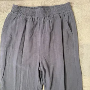 Lagenlook Linen Blend Wide Leg Palazzo Crop Pants Size M‎ High Waisted BOHO thumbnail 5