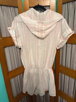 Tavik Pink and White Striped Romper Jumpsuit thumbnail 8