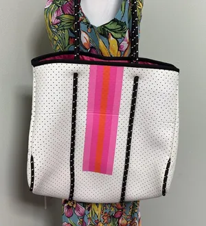 Neoprene Lemonbella Tote Bag White thumbnail 5