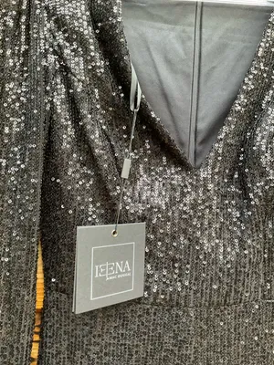 Mac Duggal Black XS Sequin Feather Trim Flare Leg V Neck Pants Jumpsuit thumbnail 12
