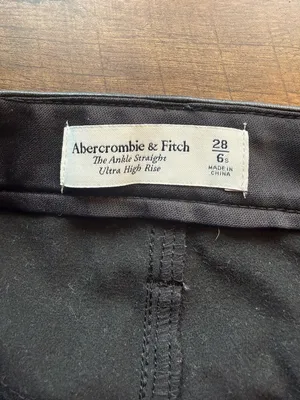 Abercrombie & Fitch Vegan Leather Pants Women's 28 6 Short Straight High Rise thumbnail 4