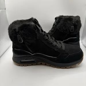 Skechers Womens Uno Rugged Wintriness 167822 Black Suede Fuzzy Boots Size 7 thumbnail 5