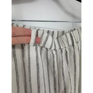 Quince Linen Pants Striped Small White Black Elastic Waist Pockets Sustainable thumbnail 10