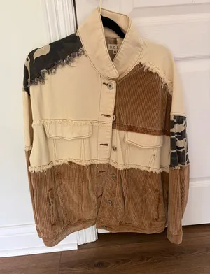 Printed denim jacket Brown Size M thumbnail 1