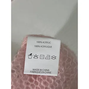 Soft and cozy Pink Star Open‎ Knit Oversized Sweater Scoop Neck Sheer Pullover thumbnail 6