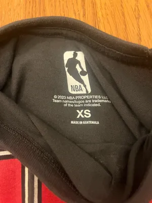 NBA Chicago Bulls Black T-Shirt with Red and Yellow Graphic thumbnail 2