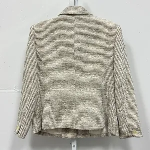 Vintage Jones New York Women's Wool Blend Tweed‎ Blazer Jacket Cream Black Sz 12 thumbnail 2