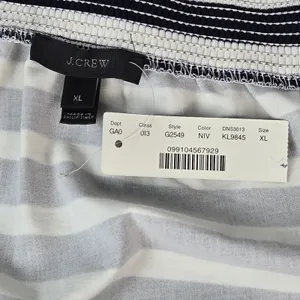 J. Crew Womens XL Navy White Striped Off-Shoulder Tie-Sleeve Top G2549 thumbnail 4