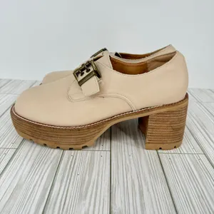 Oasis Society Sarah platform buckle block chunky heel shoes Maryjanes tan size 9 thumbnail 3