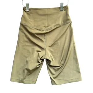 Girlfriend Collective high-waisted bike shorts in khaki green XS thumbnail 4