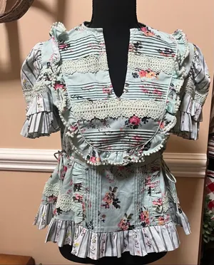 HEMANT & NANDITA Ruffle Blouse thumbnail 1