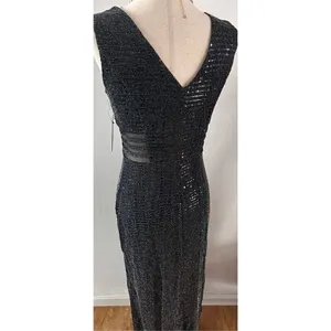 Alexa B fancy going out dress size 4 stretchy black with cut outs slit at the bo thumbnail 4
