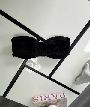 Zaful Black Smocked Bandeau Bikini TOP ONLY - Size Small thumbnail 3