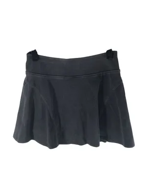 Halara Women's Flex High Waisted 2-in-1 A Line Mini Skirt Denim Look Black M thumbnail 2