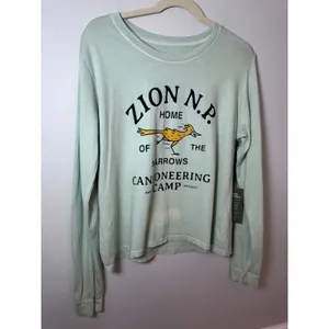 Parks Project Womens Green Long Sleeve Boxy Tee Sz M Zion Canyoneering NWT READ thumbnail 6