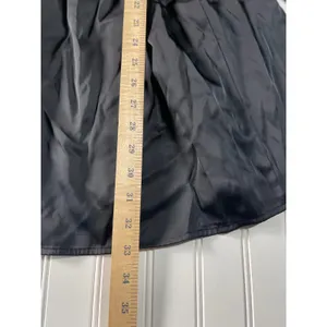 Abercrombie Emerson Satin Mini Dress Black Long Sleeve Babydoll Pleated MT Tall thumbnail 4
