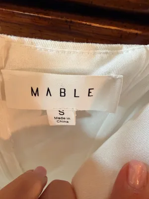 MABLE White Denim Corset Mini Dress Size S Ruffle Hem Coquette thumbnail 2