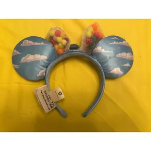 Disney Parks UP Pom Pom Balloons Gossamer Bow Carl n Ellie House Ears Headband thumbnail 2