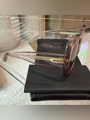 Quay Australia Translucent Full Glam Oversized Square Sunglasses Brown Lense thumbnail 3