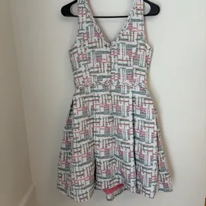 Trina Turk Linda Basket Weave Jacquard Dress Sz 6 Party Preppy Sorority Formal thumbnail 4