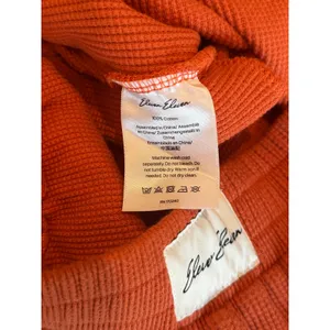 Eleven Eleven Thermal Shorts Waffle Knit Orange Elastic Waist Lounge Medium thumbnail 7