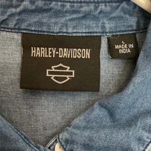 Harley-Davidson Womens Sleeveless Denim Shirt Blue Medium Wash Embroidered L thumbnail 4